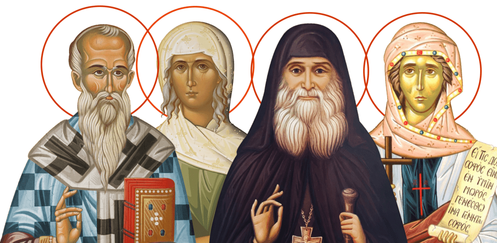 Icon depicting four holy fools